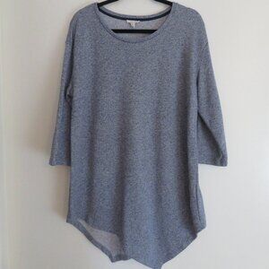 Soft Joie | Size Large | Light Blue Knit Asymmetrical ¾ Sleeve Shirt Sweater Top